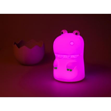 MegaLight - LED RGB Zatemnitvena polnilna otroška svetilka na dotik DIGGY DINO LED/5V