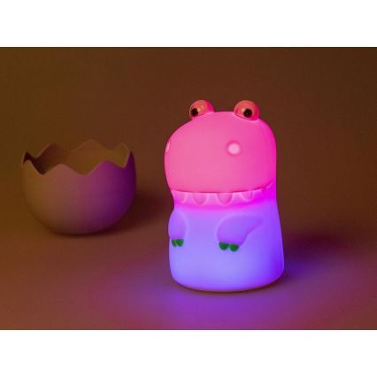 MegaLight - LED RGB Zatemnitvena polnilna otroška svetilka na dotik DIGGY DINO LED/5V