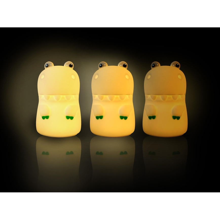 MegaLight - LED RGB Zatemnitvena polnilna otroška svetilka na dotik DIGGY DINO LED/5V
