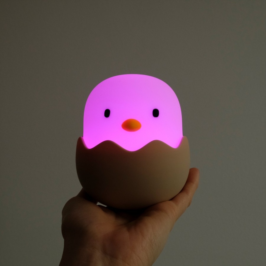 MegaLight - LED RGB Zatemnitvena polnilna otroška svetilka na dotik EGGY EGG LED/5V
