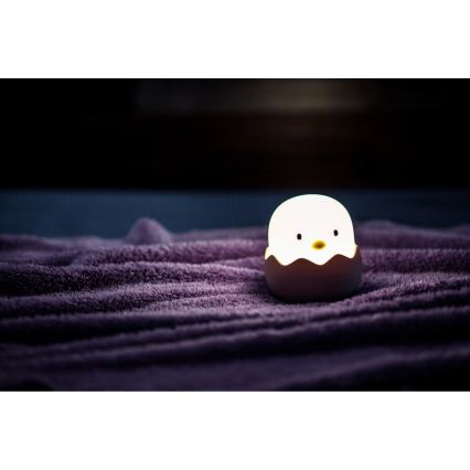 MegaLight - LED RGB Zatemnitvena polnilna otroška svetilka na dotik EGGY EGG LED/5V