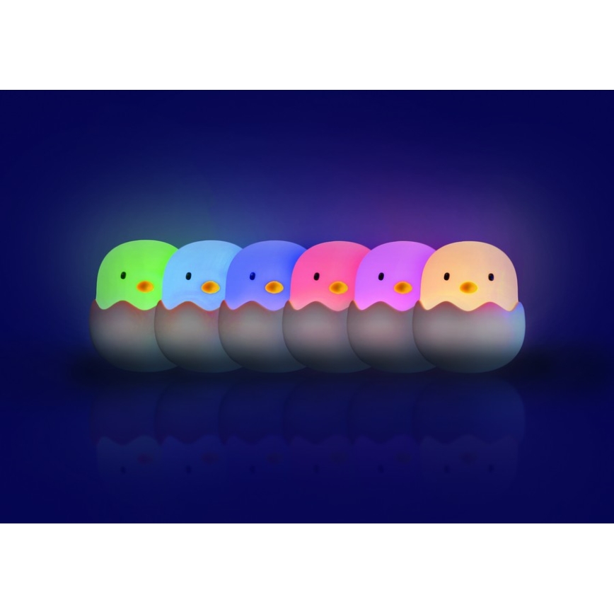 MegaLight - LED RGB Zatemnitvena polnilna otroška svetilka na dotik EGGY EGG LED/5V