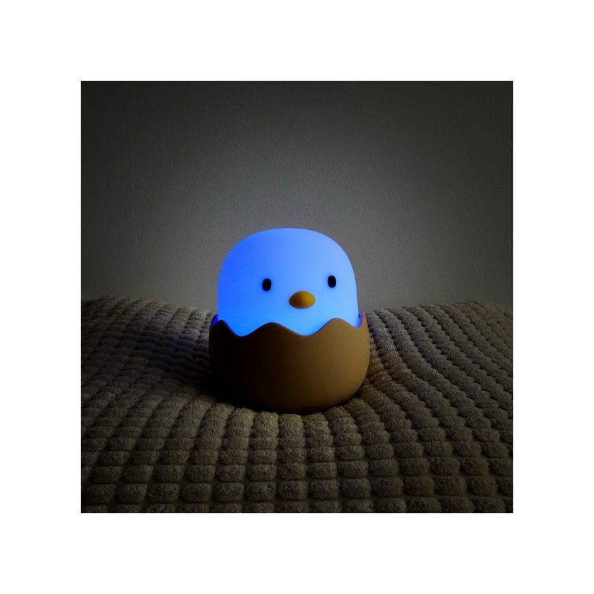 MegaLight - LED RGB Zatemnitvena polnilna otroška svetilka na dotik EGGY EGG LED/5V