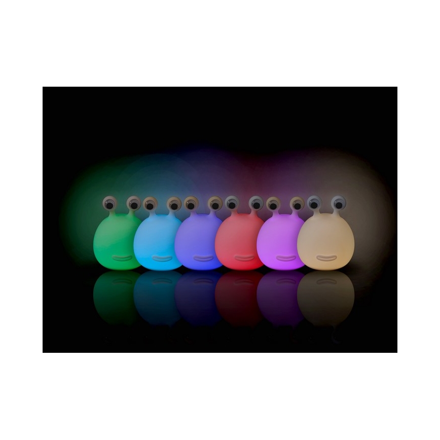 MegaLight - LED RGB Zatemnitvena polnilna otroška svetilka na dotik MOMO MOON LED/5V