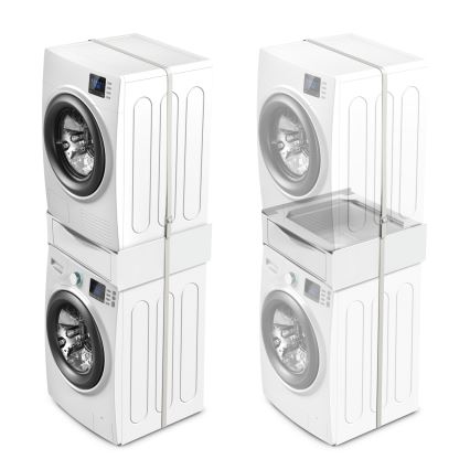 Meliconi 656112 - podstavek za pralni in sušilni stroj z izvlečnim predalom, prostornina 28 l, bela