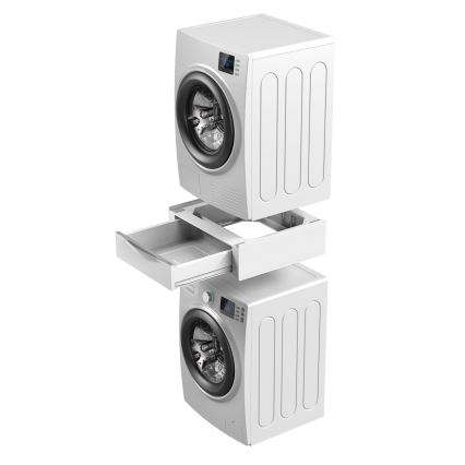 Meliconi 656112 - podstavek za pralni in sušilni stroj z izvlečnim predalom, prostornina 28 l, bela