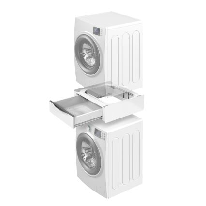 Meliconi 656112 - podstavek za pralni in sušilni stroj z izvlečnim predalom, prostornina 28 l, bela