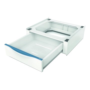 Meliconi 656112 - podstavek za pralni in sušilni stroj z izvlečnim predalom, prostornina 28 l, bela