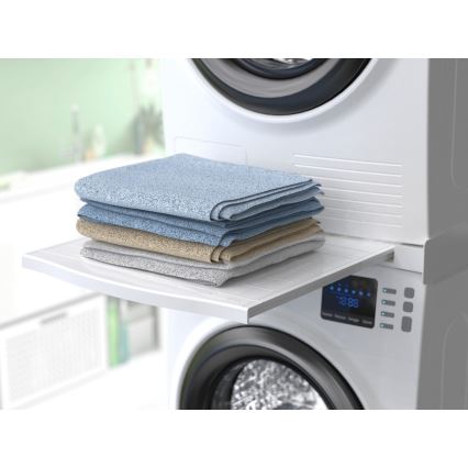 Meliconi 656113 - Podstavek za pralni in sušilni stroj z izvlečnim predalom, 70 cm, bel