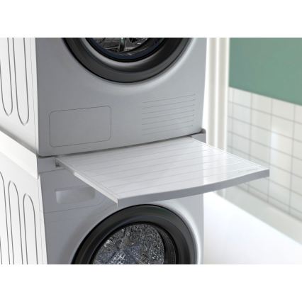 Meliconi 656113 - Podstavek za pralni in sušilni stroj z izvlečnim predalom, 70 cm, bel