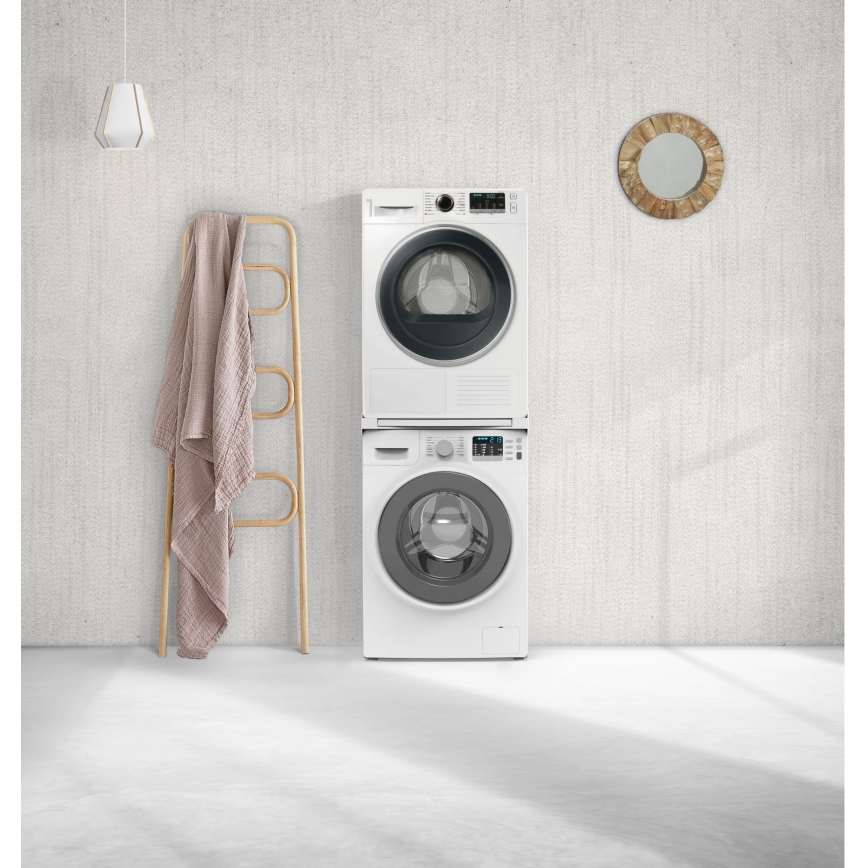 Meliconi 656113 - Podstavek za pralni in sušilni stroj z izvlečnim predalom, 70 cm, bel