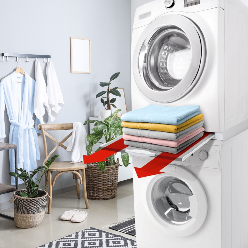 Meliconi 656114 - Nastavek za zlaganje pralnega in sušilnega stroja 70 cm, bel