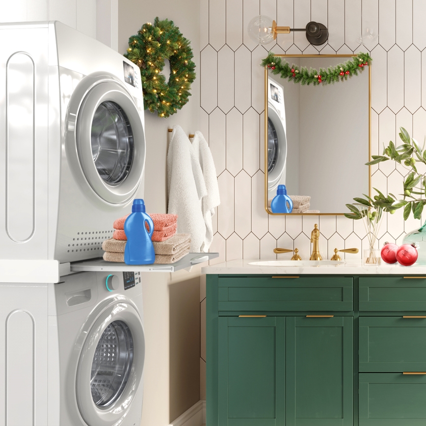 Meliconi 656114 - Nastavek za zlaganje pralnega in sušilnega stroja 70 cm, bel