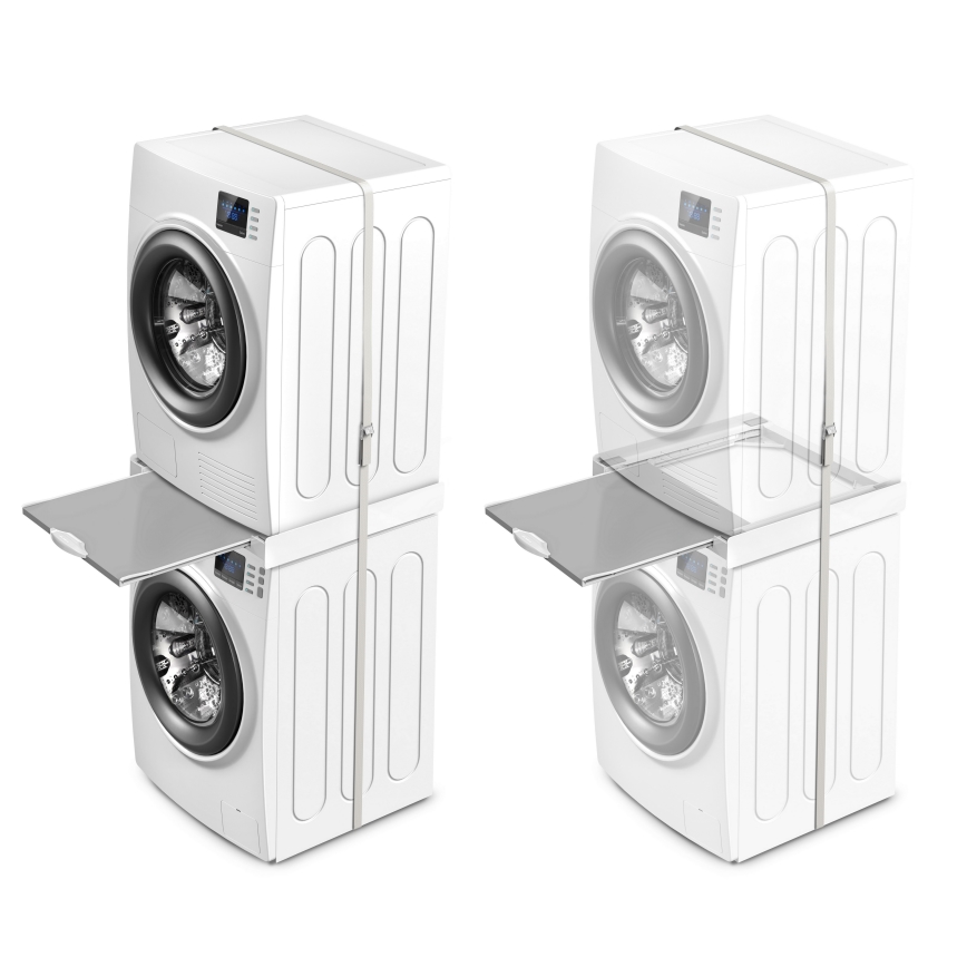 Meliconi 656114 - Nastavek za zlaganje pralnega in sušilnega stroja 70 cm, bel