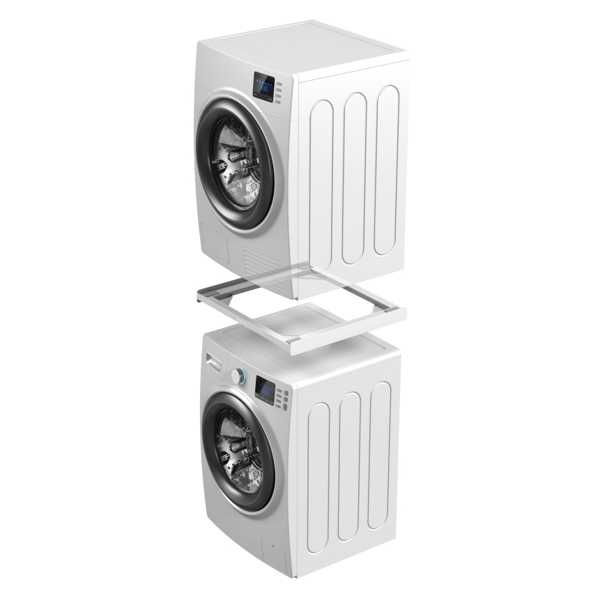 Meliconi 656115 - Komplet za zlaganje pralnega in sušilnega stroja, 70 cm, bel