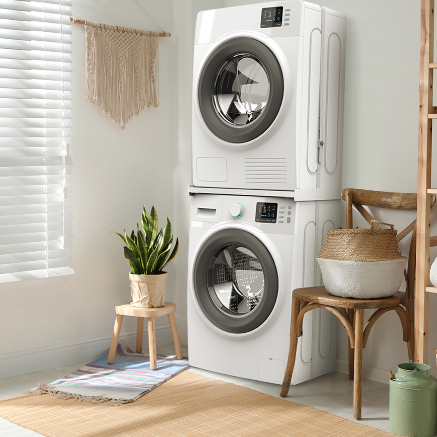 Meliconi 656116 - Vmesni adapter za zlaganje pralnega in sušilnega stroja, 46 cm, bela