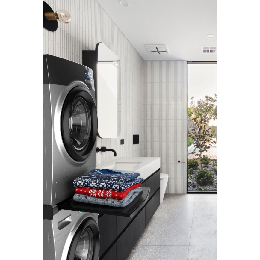 Meliconi 656136 - Podstavek s izvlečnim predalom za pralni in sušilni stroj, 60 cm, črna