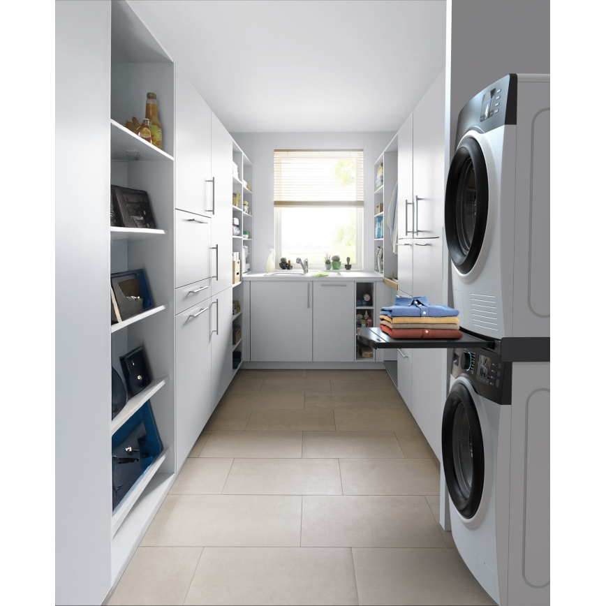 Meliconi 656136 - Podstavek s izvlečnim predalom za pralni in sušilni stroj, 60 cm, črna