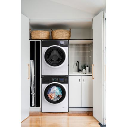 Meliconi 656136 - Podstavek s izvlečnim predalom za pralni in sušilni stroj, 60 cm, črna