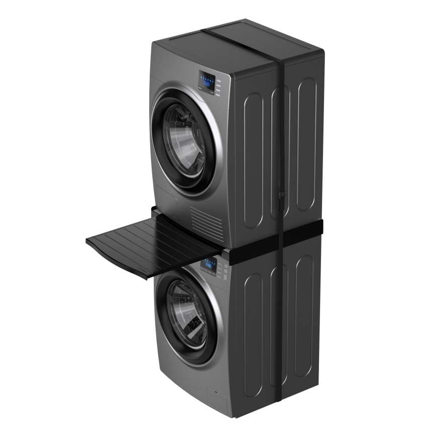 Meliconi 656136 - Podstavek s izvlečnim predalom za pralni in sušilni stroj, 60 cm, črna