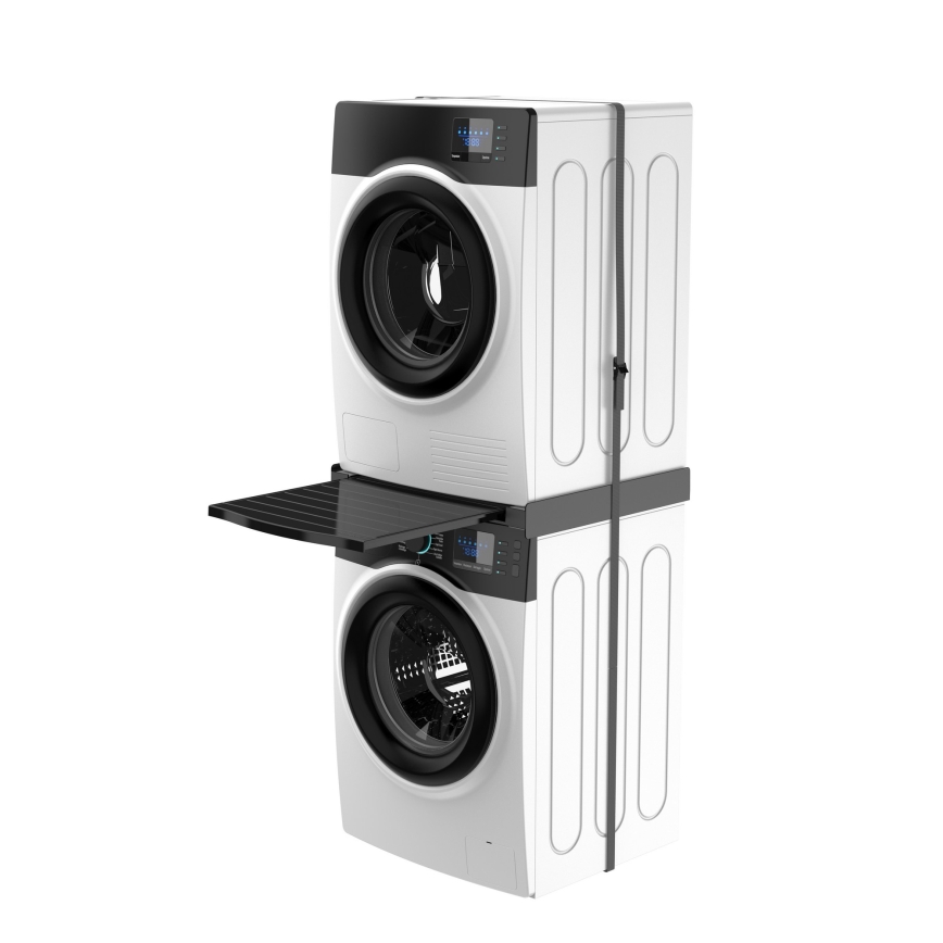 Meliconi 656136 - Podstavek s izvlečnim predalom za pralni in sušilni stroj, 60 cm, črna