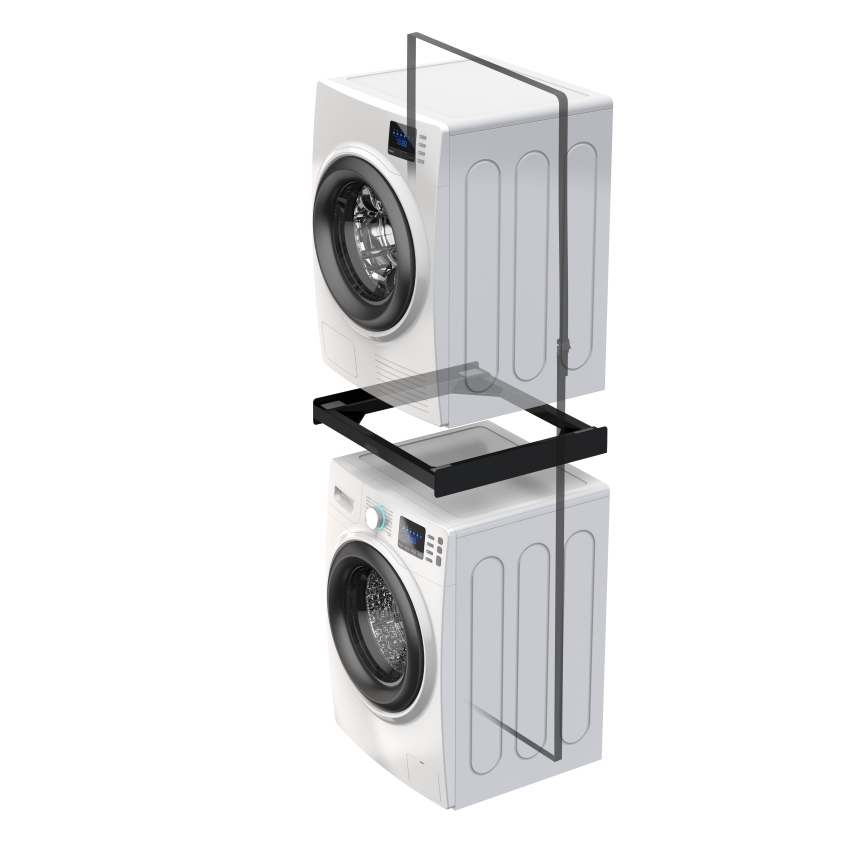 Meliconi 656138 - Nastavek za postavitev sušilca na pralni stroj, 70 cm, črne barve