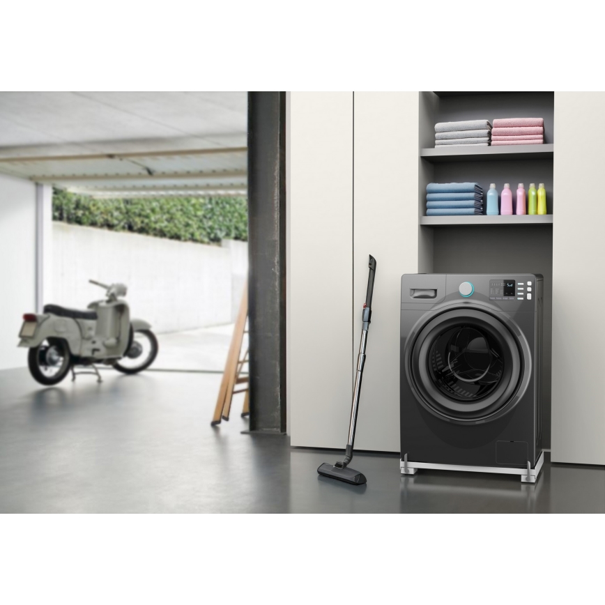 Meliconi 656149 - Protivibracijska podloga za pralni stroj z izvlečnimi kolesci, 47 cm, bela