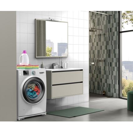 Meliconi 656149 - Protivibracijska podloga za pralni stroj z izvlečnimi kolesci, 47 cm, bela