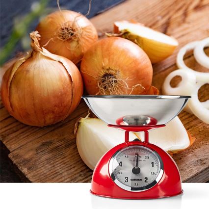 Melissa - Retro kuhinjska tehtnica z skledo, rdeča