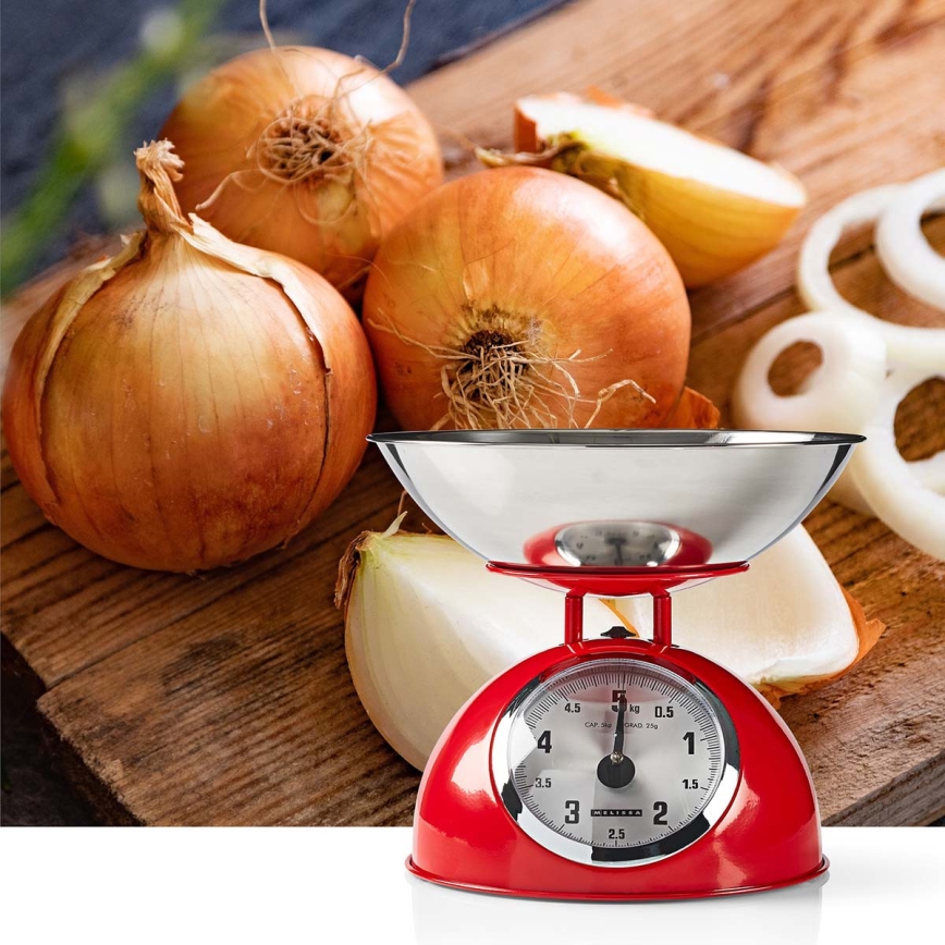 Melissa - Retro kuhinjska tehtnica z skledo, rdeča