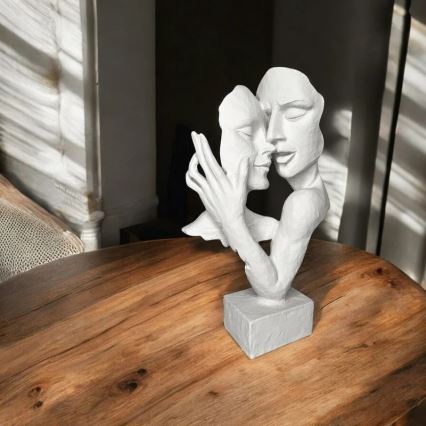Miza okrasitev 29x9x17 cm smola/bela