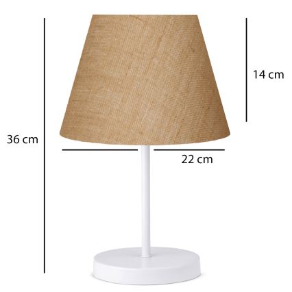 Miza svetilka AYD 1xE27/40W/230V rjava/bela