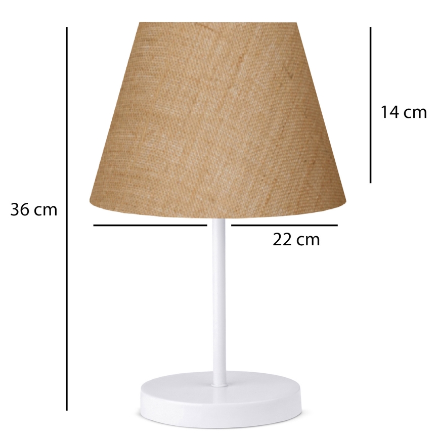 Miza svetilka AYD 1xE27/40W/230V rjava/bela
