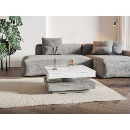 Miza TIMO, bela/siva (beton)