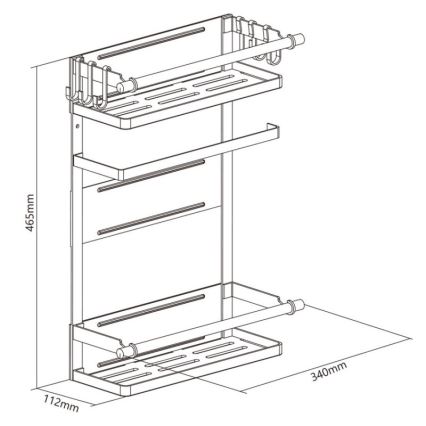 MK FLORIA MKF-21MG01W - Magnetni organizator  46,5x34 cm bela