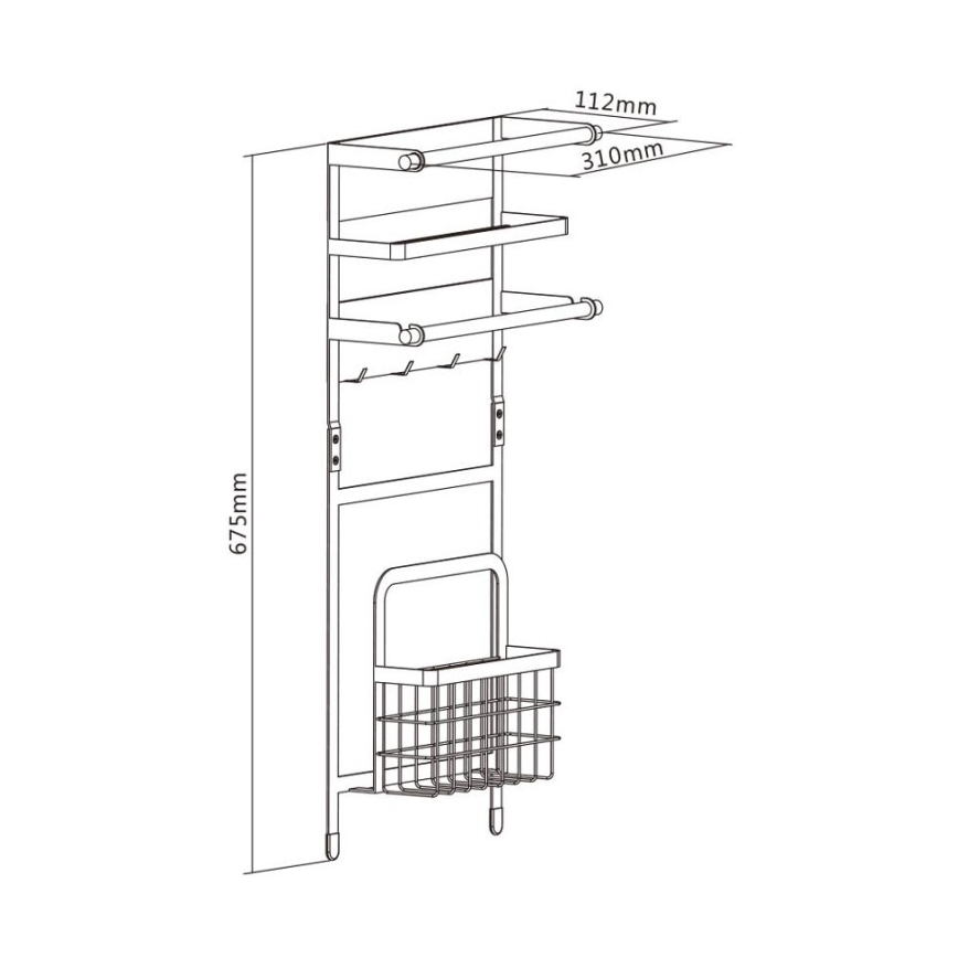 MK FLORIA MKF-21MG02W - Magnetni organizator 67,5x31 cm bela