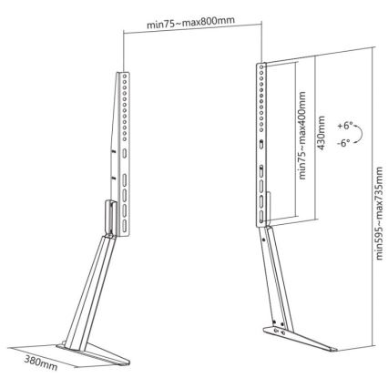 MK FLORIA MKF-21ST841 - Nagibno TV stojalo 32-70” črna