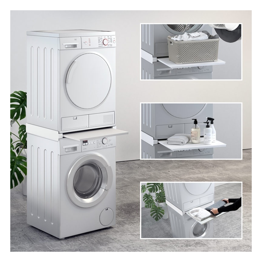 MK FLORIA MKF-23MZ601 - Stacking kit za washing stroj in dryer z pull-out 60 cm bela