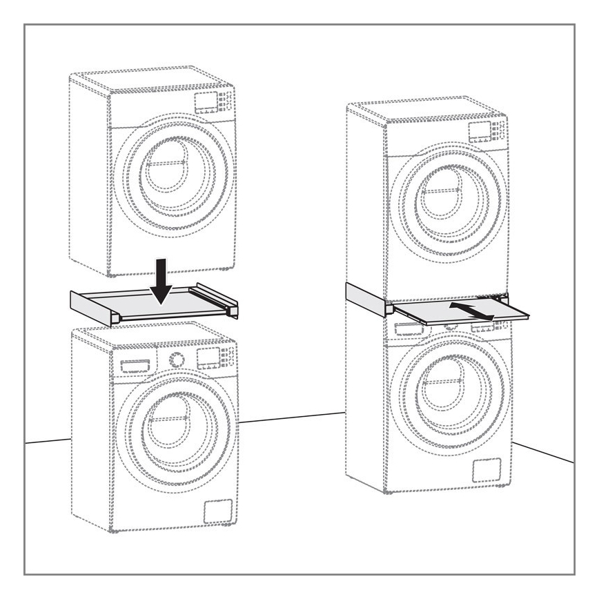 MK FLORIA MKF-23MZ601 - Stacking kit za washing stroj in dryer z pull-out 60 cm bela