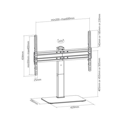 MK FLORIA Superior SUPSTV020 - Stojalo za TV 37-70 črne barve