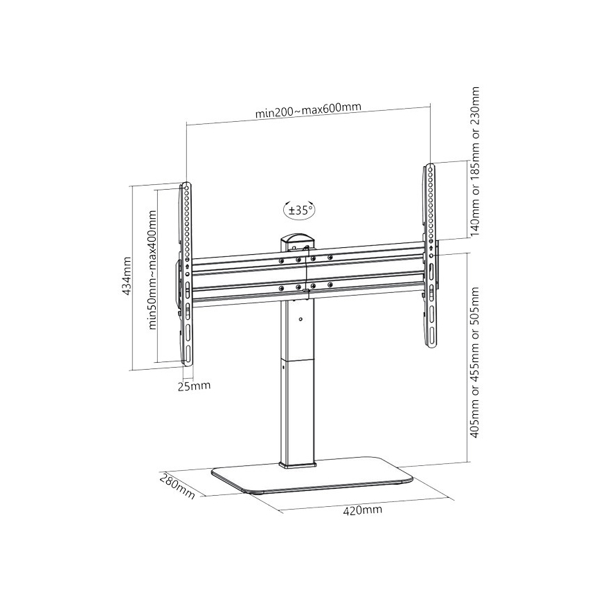 MK FLORIA Superior SUPSTV020 - Stojalo za TV 37-70 črne barve