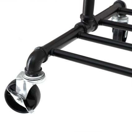 Mobilni stojni obešalnik LINEA, črna