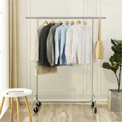 Mobilno stojalo za oblačila JEAN 110/150x160x45 cm srebrno