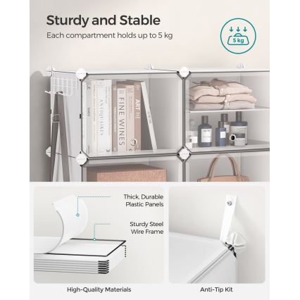 Modularni regal z razdelki BOXIFY, bel