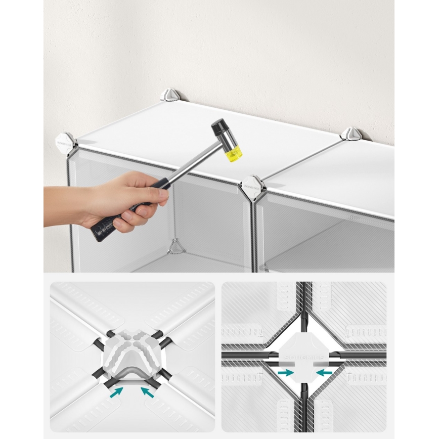 Modularni regal z razdelki BOXIFY, bel