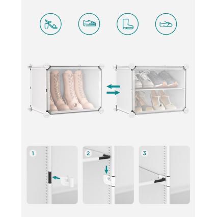 Modularni regal z razdelki BOXIFY, bel