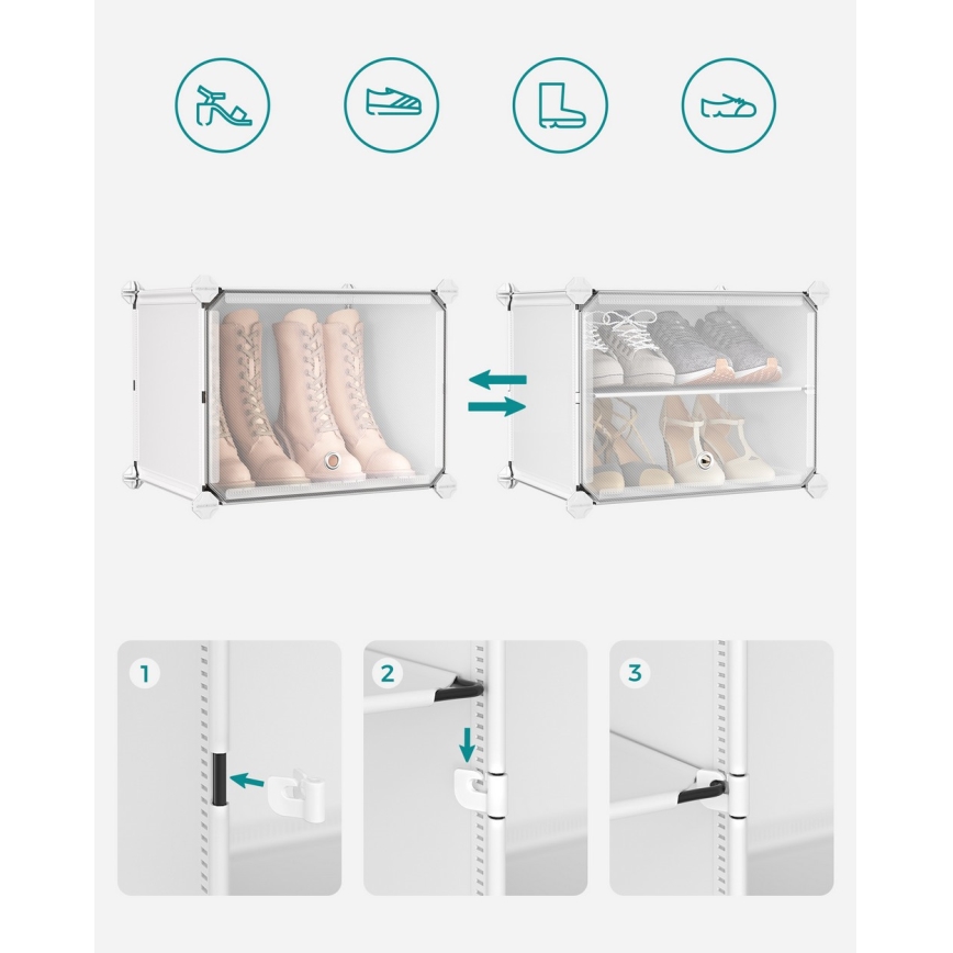 Modularni regal z razdelki BOXIFY, bel