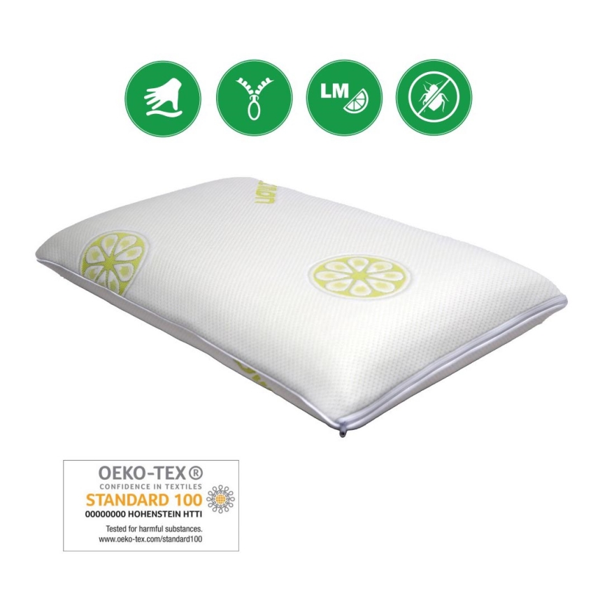 Monarch - Ortopedski vzglavnik s spominsko peno RIMINI 40x70 cm prevleka Lemon