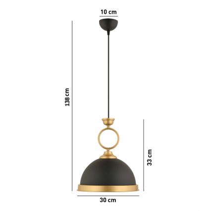 MONZA viseča svetilka 1xE27/40W/230V premer 30 cm črna/bronasta