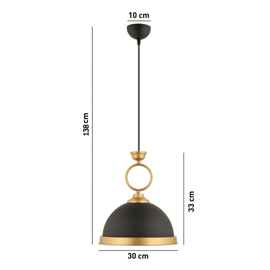 MONZA viseča svetilka 1xE27/40W/230V premer 30 cm črna/bronasta